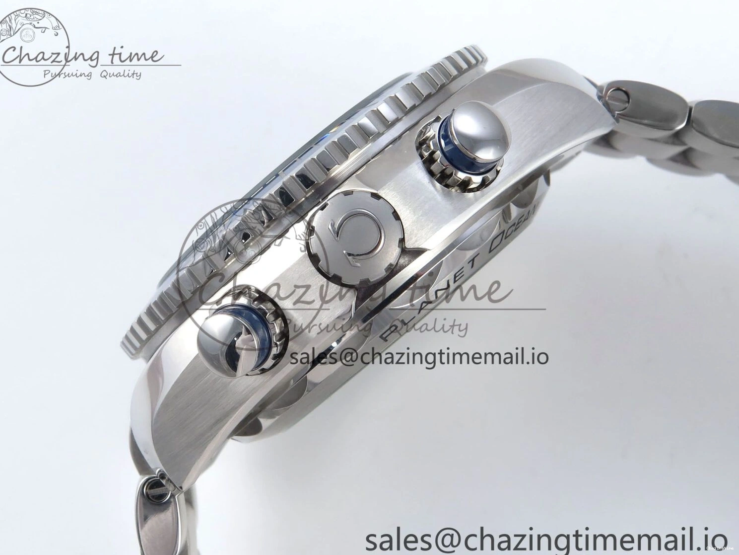 0501 Planet Ocean Master Chronometer 600M 45.5mm SS SCF 1:1 Best Edition Blue Bezel Blue Dial on SS Bracelet A9900 Super Clone Lightweight 7676